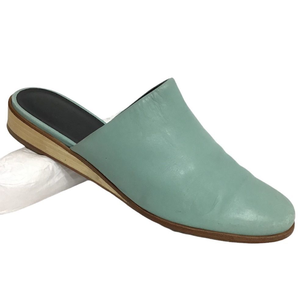 Tibi Kirsi Mule Heel Leather Nappa Slip On Shoe Size 37 1/2